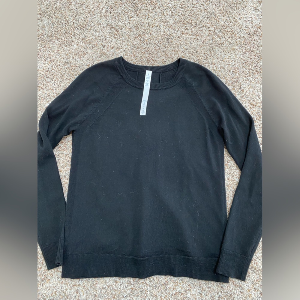Lululemon black tie back sweater xs 2 Vguc